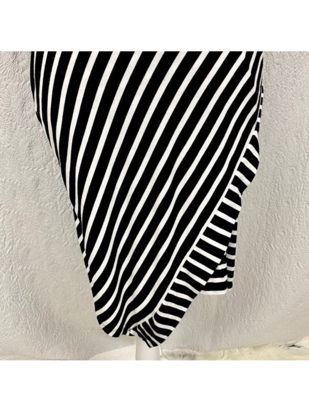 White House Black Market Stripe Wrap Skirt Asymmetrical Dress - Picture 9 of 13